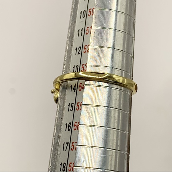 NEW gold plated sparkling flower solitaire cocktail ring sz 7 - Picture 9 of 10